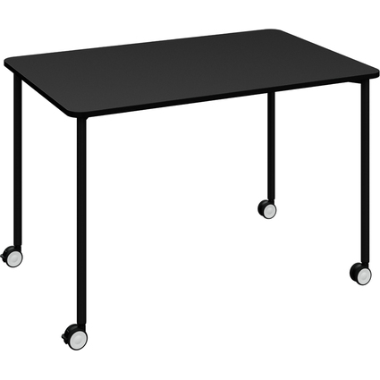 PAPERFLOW Table mobile FLEX OFFICE, rectangulaire, noir