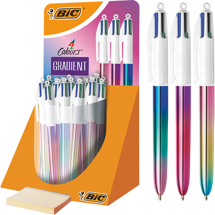 BIC Stylo  bille rtractable 4 Colours Gradient, prsentoir