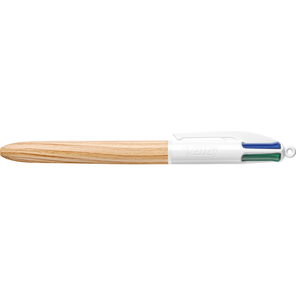 BIC Stylo  bille rtractable 4Colours Wood Style