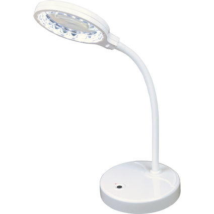 KLEIBER Mini lampe de bureau  LED avec loupe, blanche