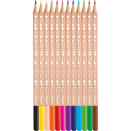 Maped Crayon de couleur SMILING PLANET, pochette carton, 12