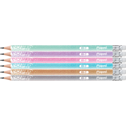 Maped Crayon graphite bois HB GLITTER, avec gomme