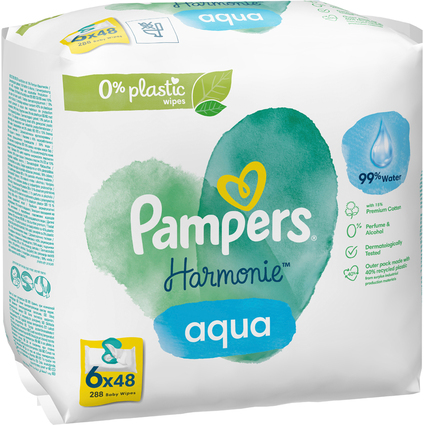 Pampers Lingette humide Harmonie aqua, pack de 6