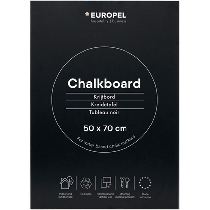 EUROPEL Ardoise sans cadre, 500 x 700 mm, noir