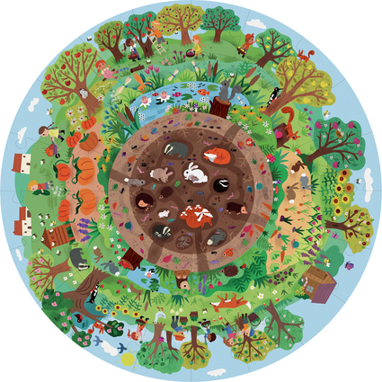 APLI kids Puzzle circulaire "Biosphre", 48 pices