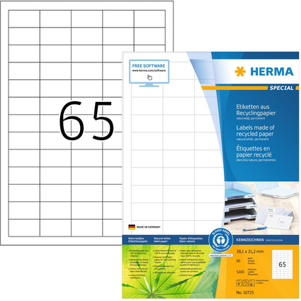 HERMA tiquette universelle recycle, 31,8 x 21,2 mm