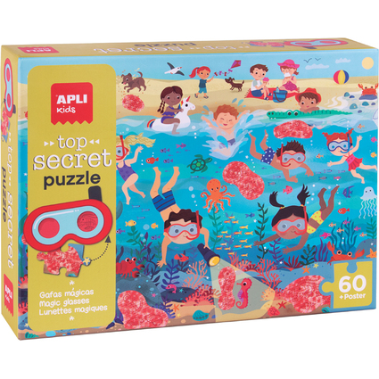 APLI kids Puzzle secret "La plage", 60 pices