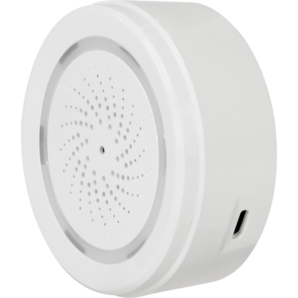 LogiLink Sirne d'alarme Smart Wi-Fi, 90 dB, blanc