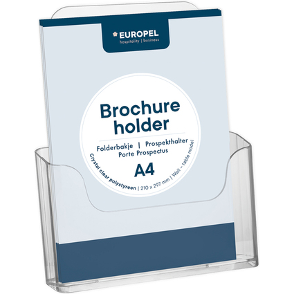 EUROPEL Porte-brochures, A4 paysage, transparent