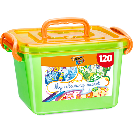 BIC KIDS Kit de dessin dans une caisse, 120 pices