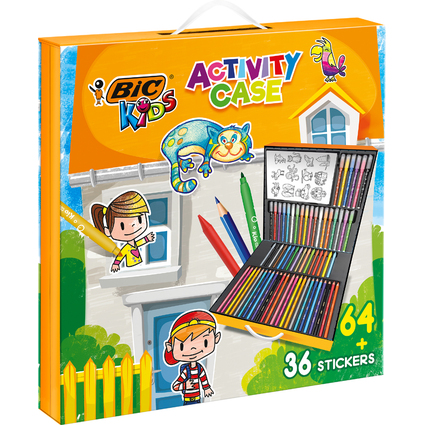 BIC KIDS Kit de dessin "ACTIVITY CASE", 100 pices