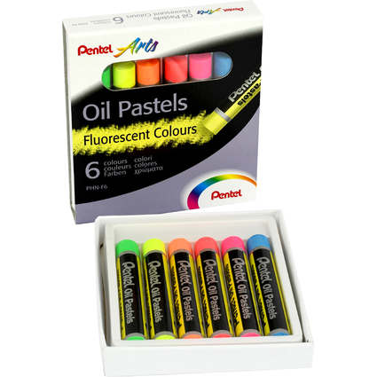 PentelArts Pastels  l'huile PHN-F6, set de 6, fluorescents