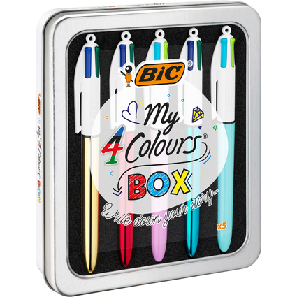 BIC Stylo  bille rtractable collection 4 Colours, bote