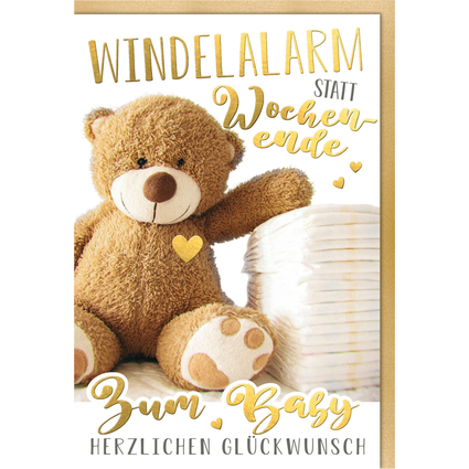 SUSY CARD Geburtskarte "Windelalarm"