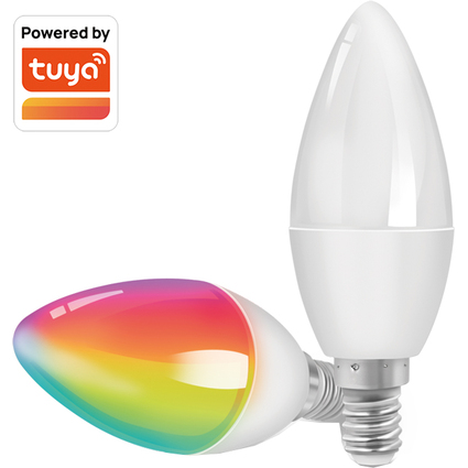 LogiLink Ampoule LED WiFi Smart, compatible Tuya, E14, blanc