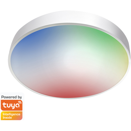 LogiLink Plafonnier LED WiFi Smart, compatible Tuya, blanc