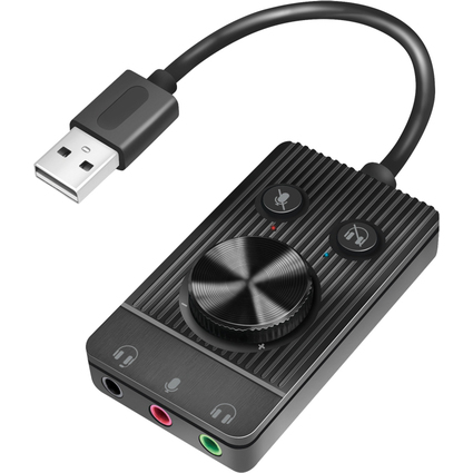 LogiLink Adaptateur audio USB 2.0 avec rglage sonore, noir