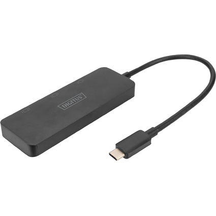 DIGITUS Hub vido MST, 3 ports, USB-C - 3x HDMI, noir