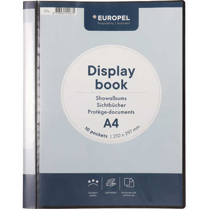 EUROPEL Protge-documents, A4, 10 pochettes, anthracite
