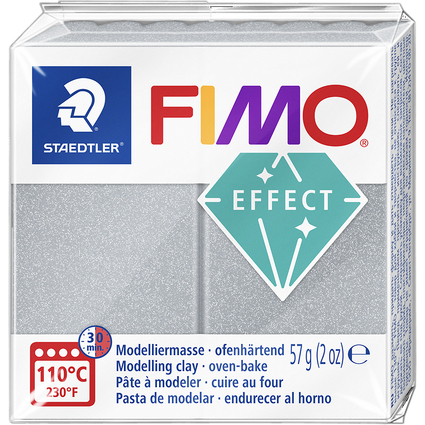 FIMO Pte  modeler EFFECT, argent mtallis, 57 g