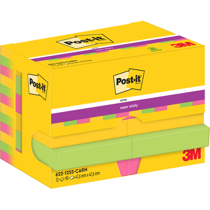 Post-it Bloc-note adhsif Super Sticky Notes, 47,6 x 47,6 mm