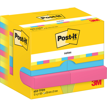 Post-it Bloc-note adhsif, 51 x 38 mm, Energetic Collection