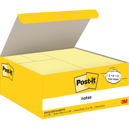 Post-it Bloc-note adhsif, pack avantage, jaune