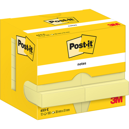 Post-it Bloc-note adhsif, 51 x 38 mm, jaune