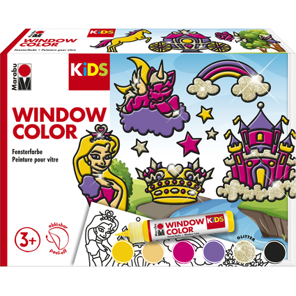 Marabu KiDS Kit Window Color "Princesses", 6 x 25 ml
