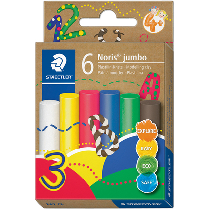 STAEDTLER Pte  modeler plastiline Noris jumbo, 6 couleurs