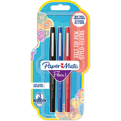 Paper:Mate Stylo feutre Flair, blister de 3, assorti