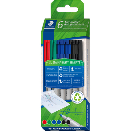 STAEDTLER Marqueur non permanent Lumocolor 316F, tui de 6