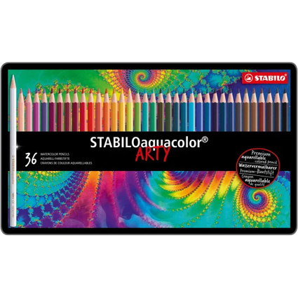 STABILO Crayon de couleur aquacolor "ARTY", tui mtallique