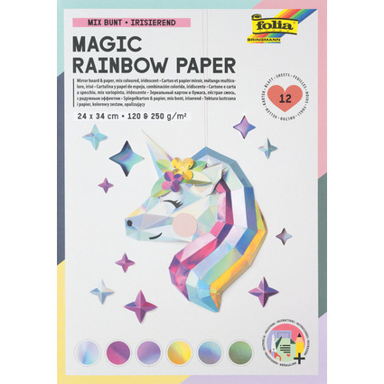 folia Bloc de papier arc-en-ciel MAGIC RAINBOW, 240 x 340 mm