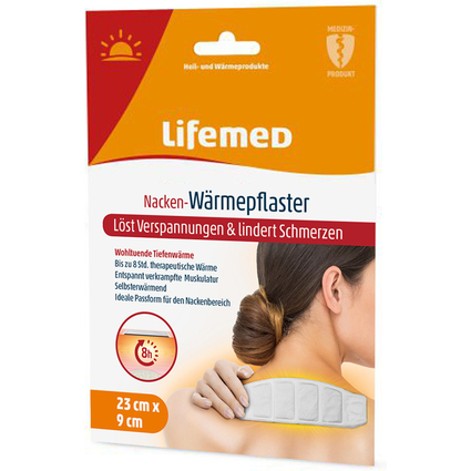 Lifemed Patch chauffant pour la nuque, 230 x 90 mm, blanc