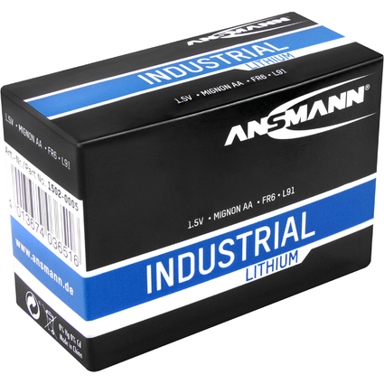 ANSMANN Pile au lithium "Industrial" Mignon AA, lot de 10