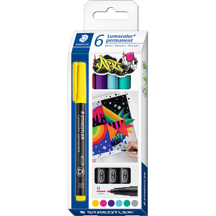 STAEDTLER Marqueur permanent 317M Lumocolor, tui de 6