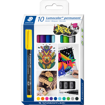 STAEDTLER Marqueur permanent 318F Lumocolor, tui de 10