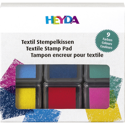 HEYDA Set de tampons encreurs "Textile", assorti