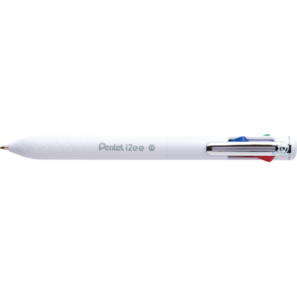 Pentel Stylo  bille rtractable 4 couleurs iZee, blanc