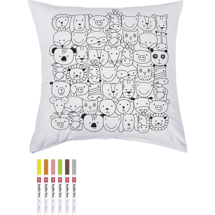 KNORR prandell Set de dessin sur housse de coussin "Animals"