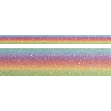 HEYDA Ruban adhsif dcoratif "Rainbow Pastel Glitter"