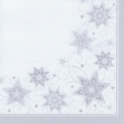 PAPSTAR Serviette  motif de Nol "Just Stars", blanc