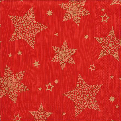 PAPSTAR Serviette  motif de Nol "Christmas Shine", rouge