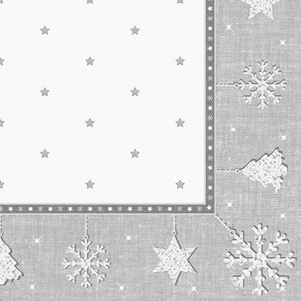 PAPSTAR Serviette  motif de Nol "X-Mas", argent