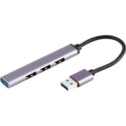 shiverpeaks Hub BASIC-S USB-A 3.0, 4 connexions, ALU, mince