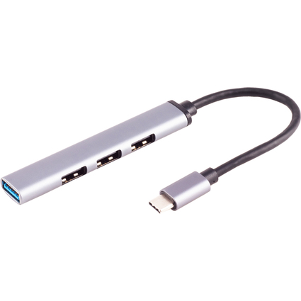 shiverpeaks Hub BASIC-S USB-C 3.0, 4 connexions, ALU, mince