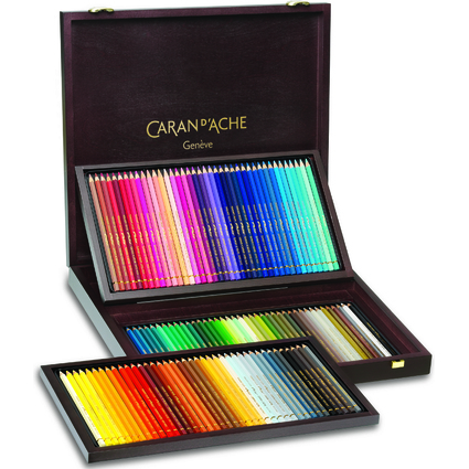 CARAN D'ACHE Crayons de couleur PABLO, coffret bois de 120