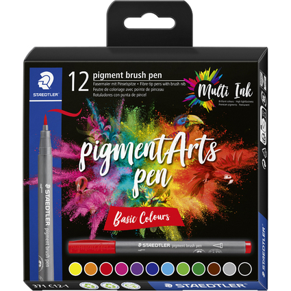 STAEDTLER Feutre pigment brush pen "Basic Colours"