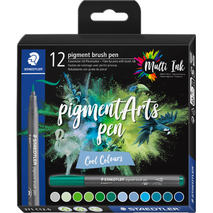 STAEDTLER Feutre pigment brush pen "Cool Colours"